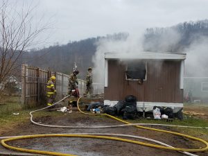 Firefighters respond to mobile home fire in Albright